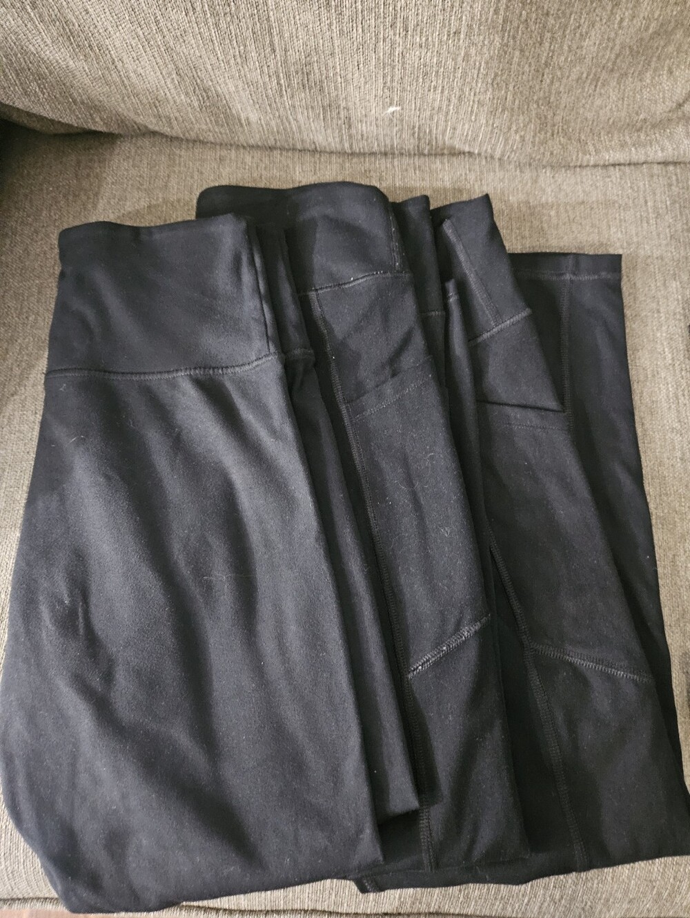 3 Pairs Of Black High-Waist Leggings - Solid Black